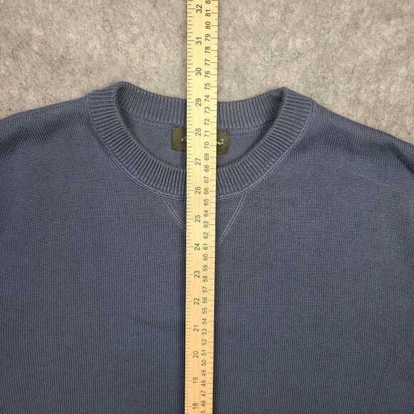 Eddie Bauer Crew Neck Sweater Mens XXL Blue 100% Cotton Knit Made in Hong Kong‎ - Picture 5 of 6